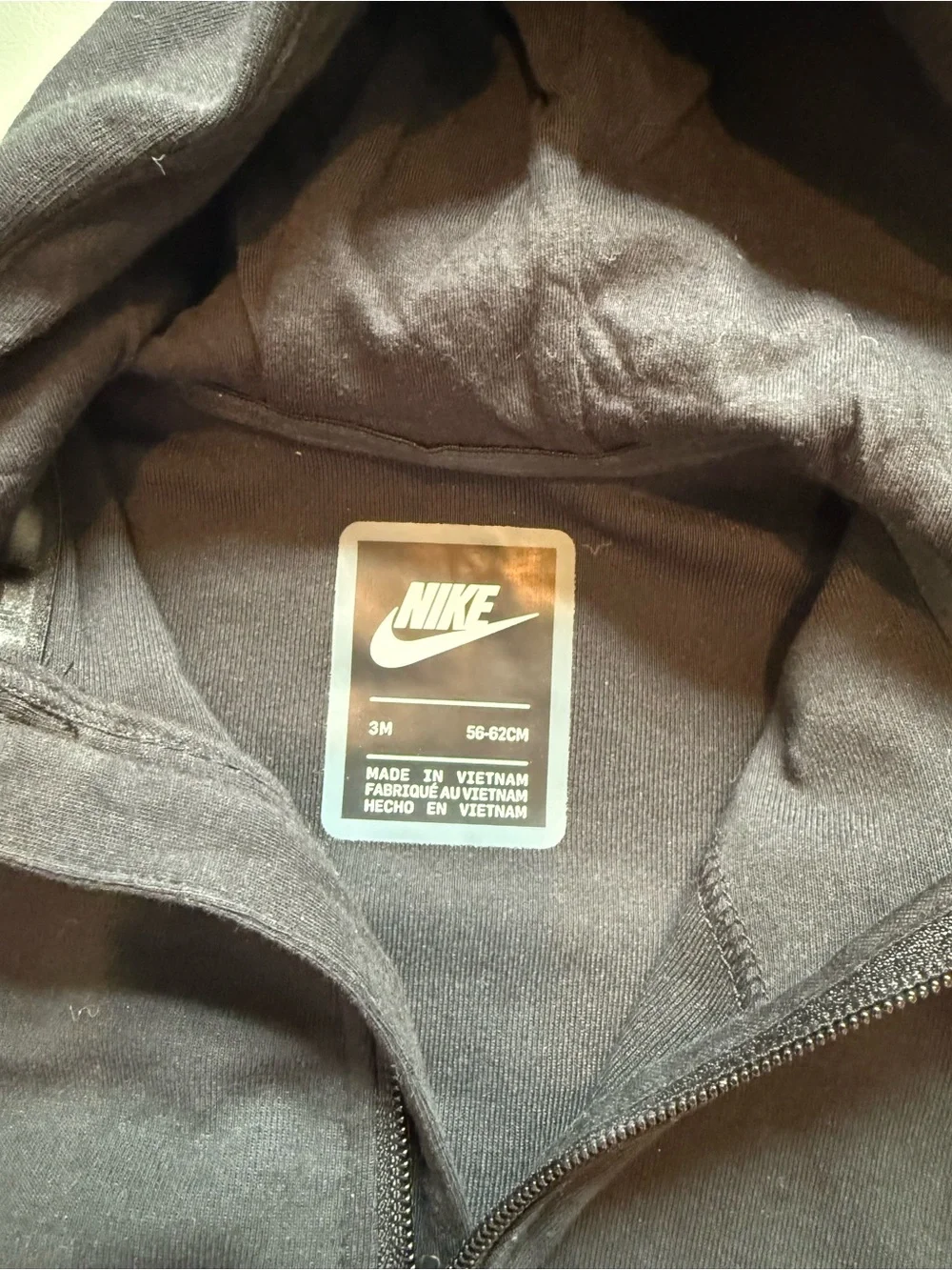 Nike Black Hooded Baby Boy One-Piece Tech Pack